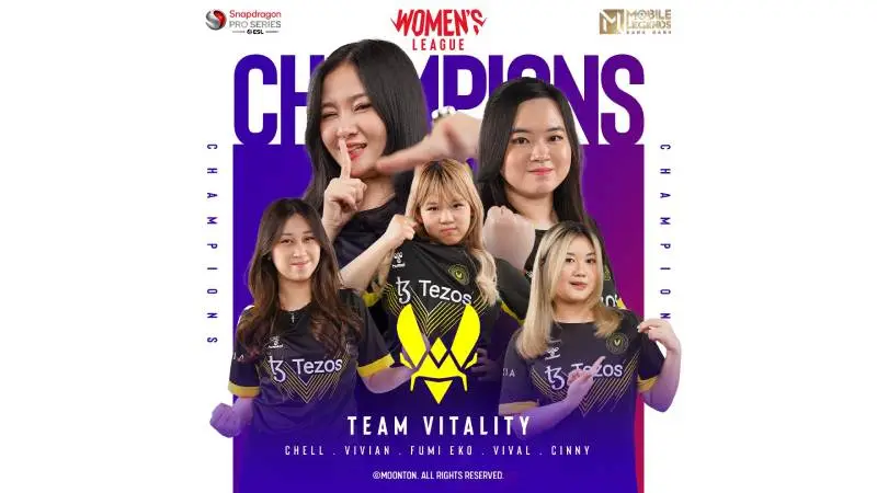 team vitality juara esl snapdragon mlbb women